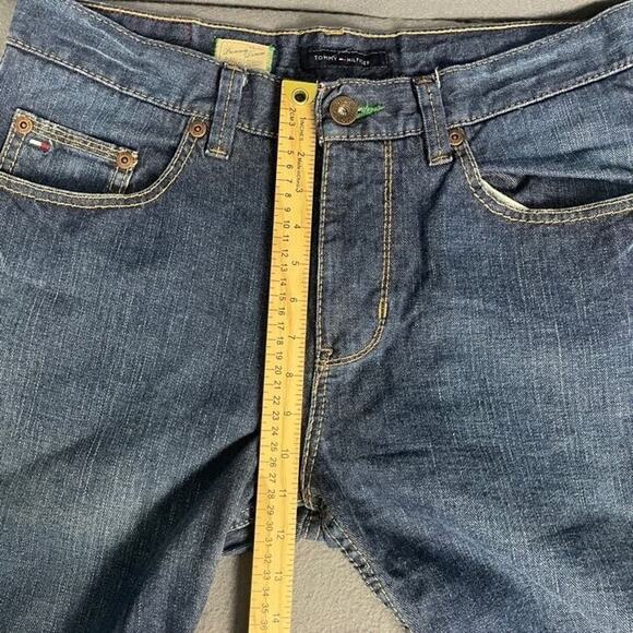 Tommy Hilfiger Jeans Mens 34x32 Blue Bootcut High Rise Dark Wash Denim - Picture 12 of 14